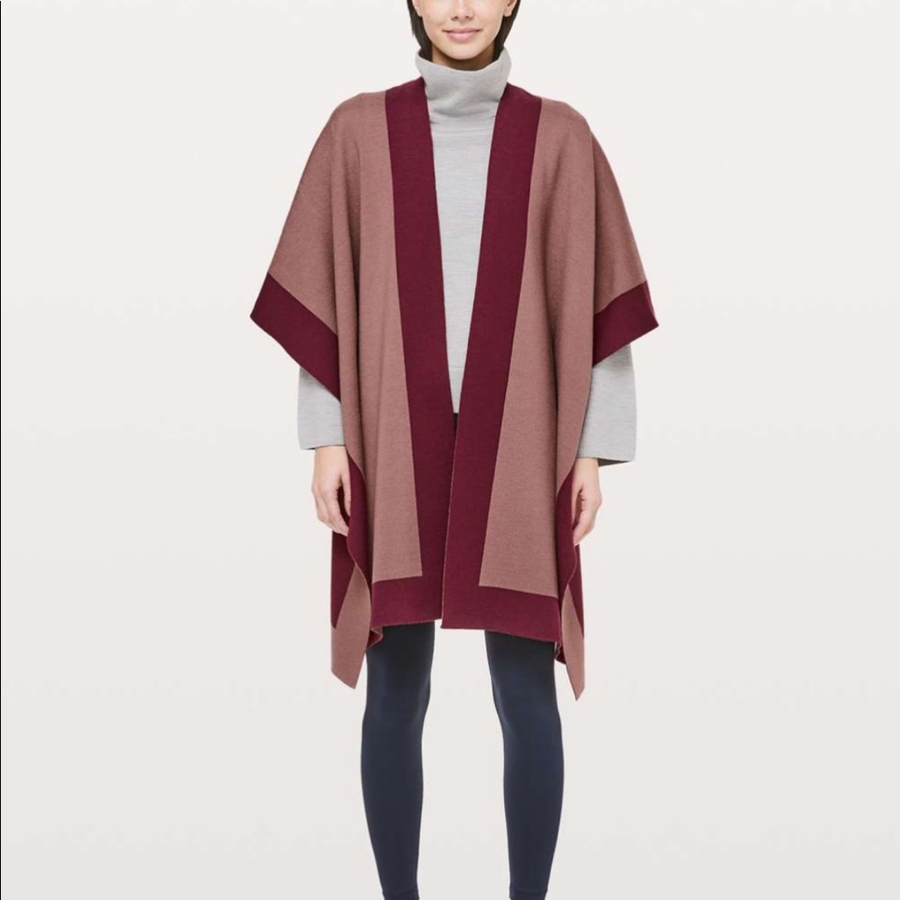 Lululemon Bundle Up Wrap wool poncho Spanish oak - Picture 2 of 6